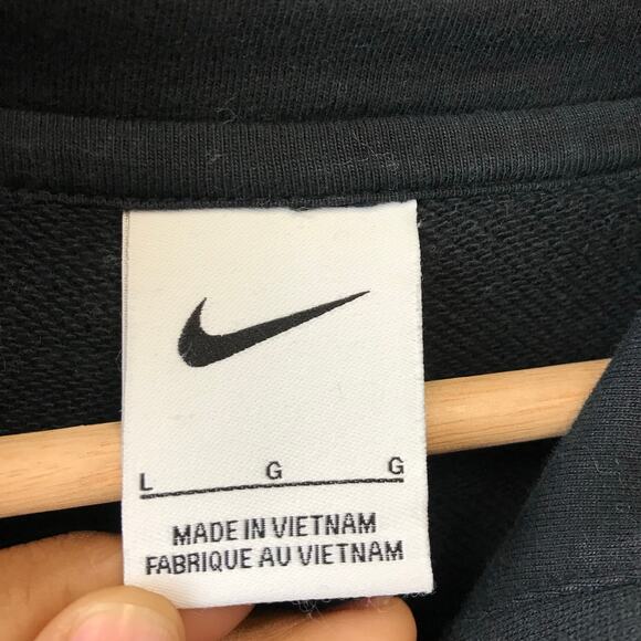 Nike Club Fleece Pullover Soccer Hoodie Men Sz L Black Spellout - Picture 4 of 9